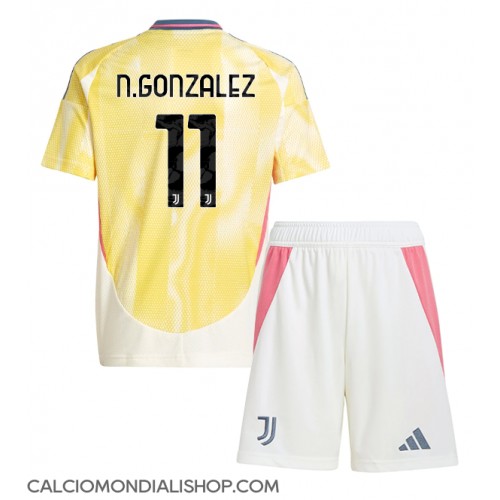 Maglie da calcio Juventus Nicolas Gonzalez #11 Seconda Maglia Bambino 2024-25 Manica Corta (+ Pantaloni corti)